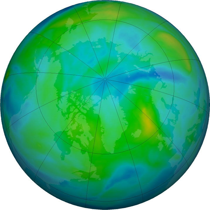 Arctic ozone map for 14 October 2018